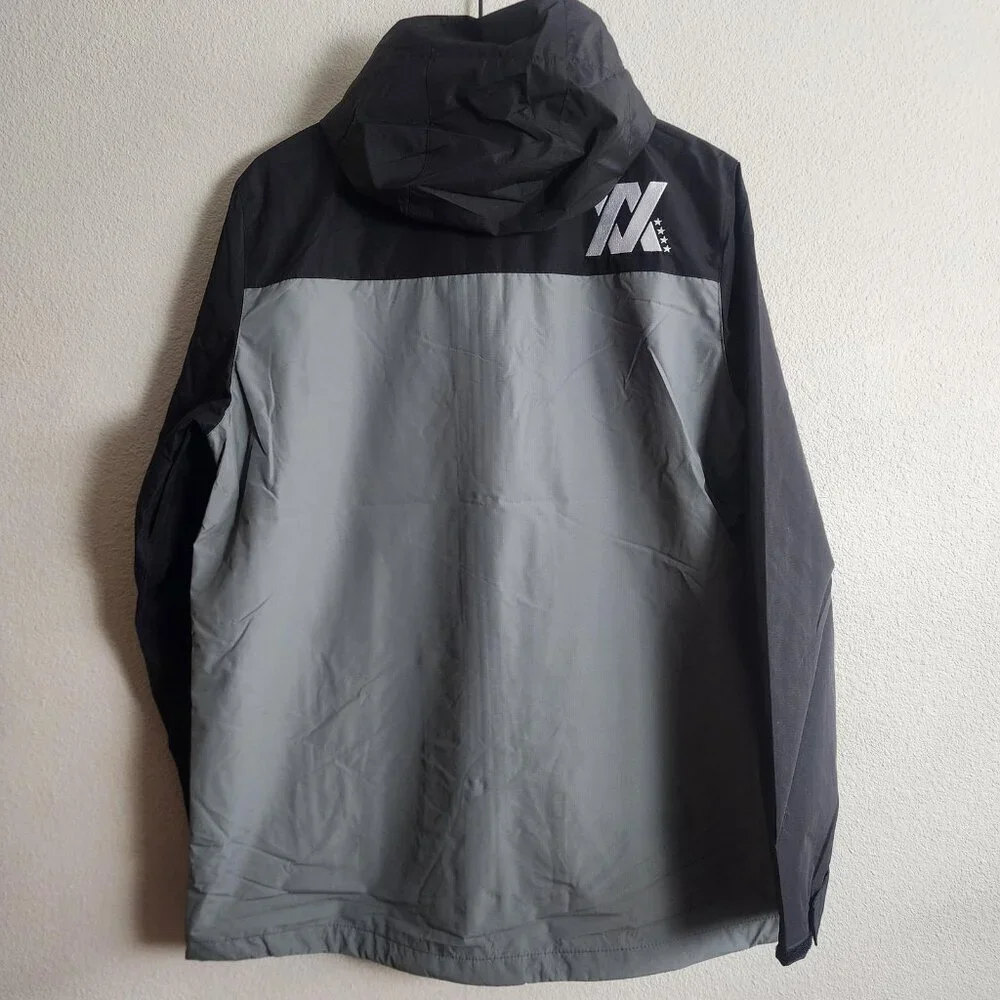 Dixxon Jacket Mens Large Black Full Zip Hooded Windbreaker Ground Up Customs